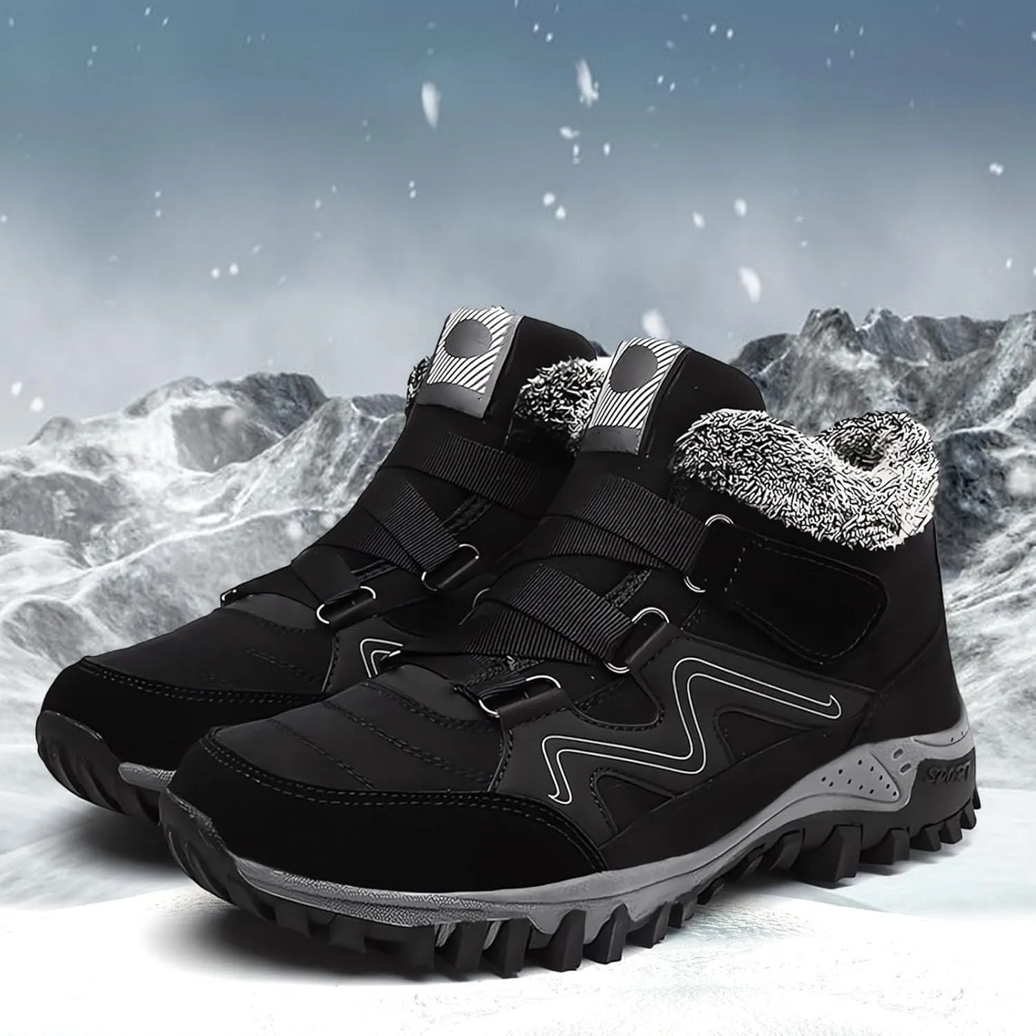 2023 New Women Winter Non-Slip Waterproof Snow Plush Ankle Boots Womens Winter Ankle Snow Boots Womens Slip on Winter Boots Wide Boots for Snow and Ice Women Botas Para La Nieve Para Mujeres