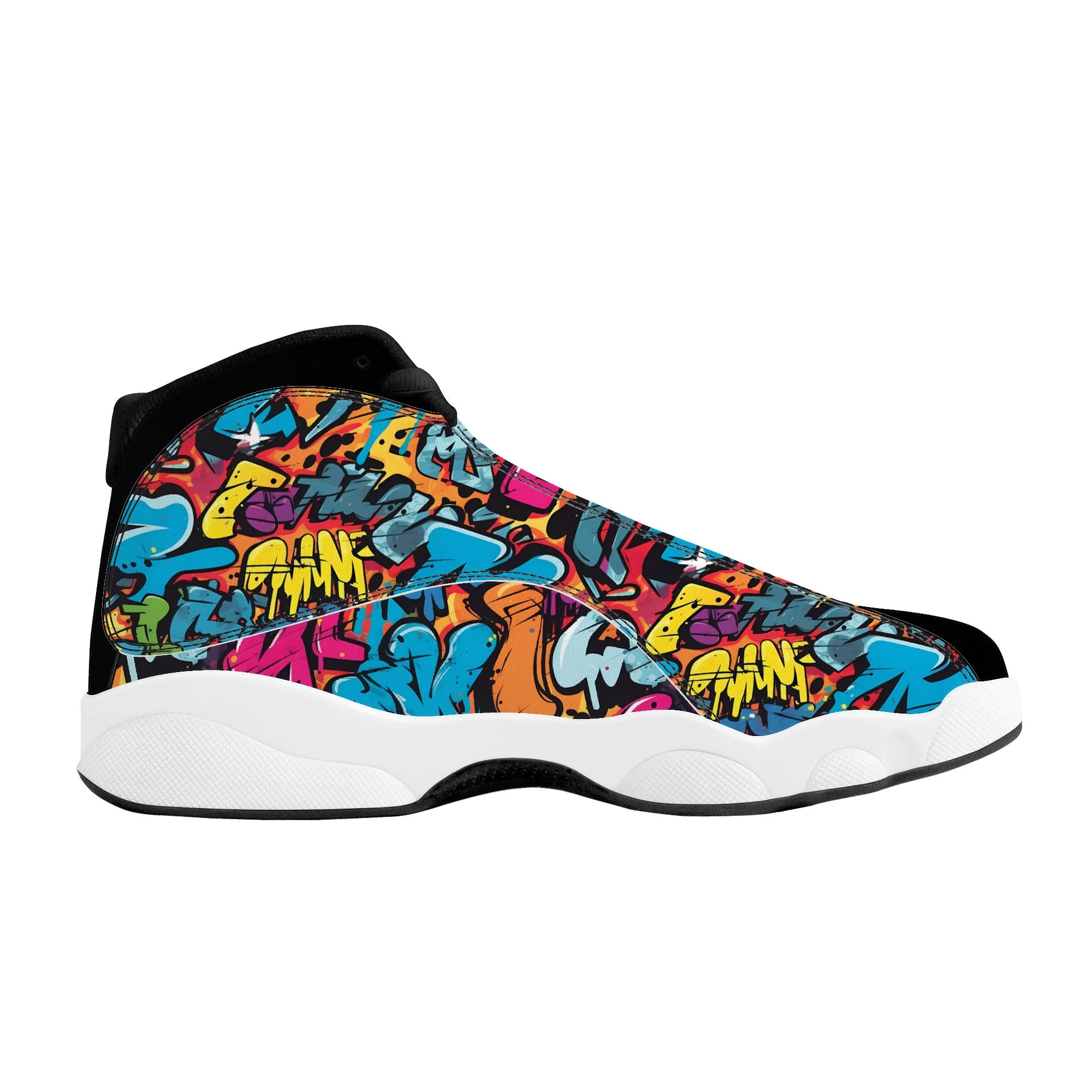 3D Abstract Graffiti Street Art High-Performance Basketball Shoes