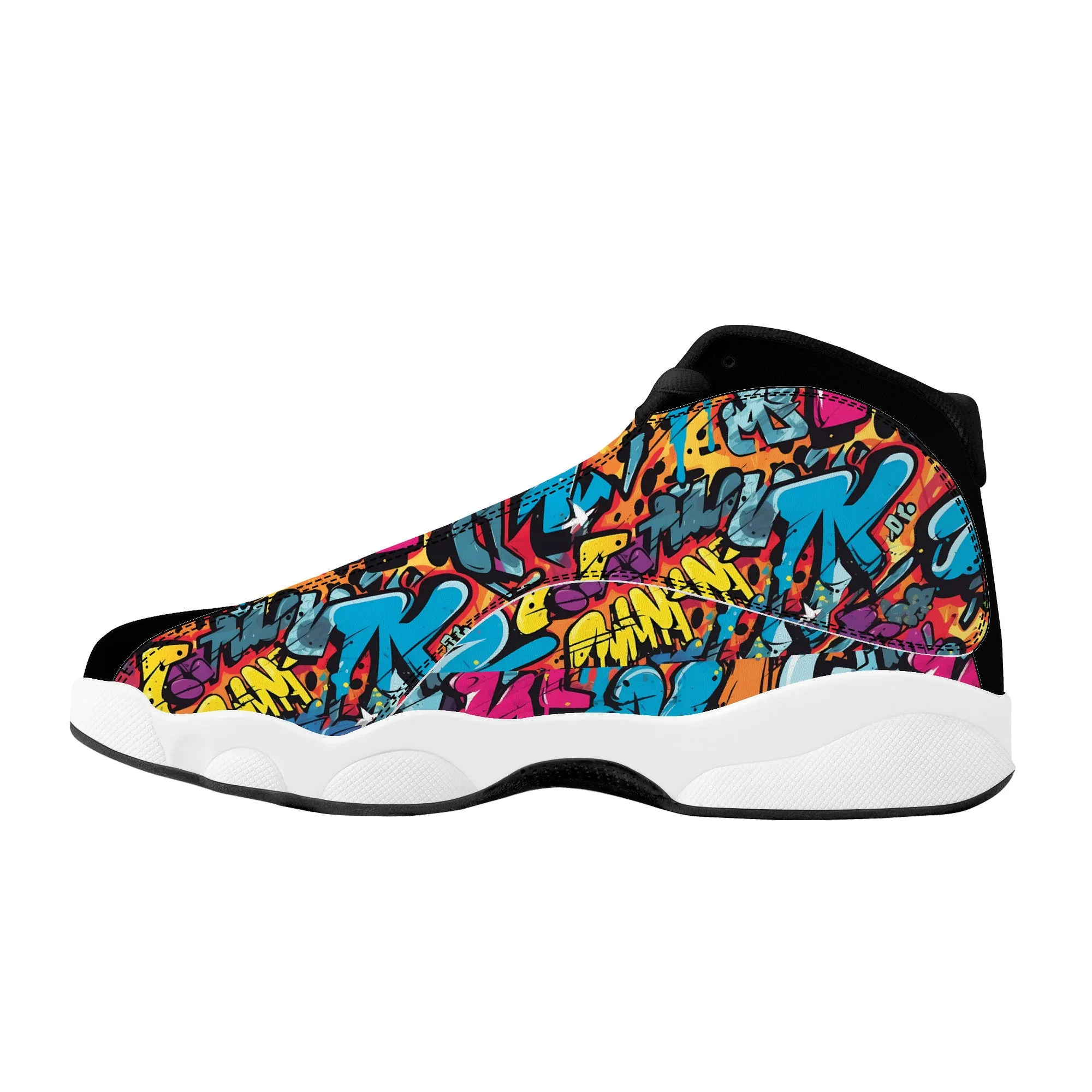 3D Abstract Graffiti Street Art High-Performance Basketball Shoes