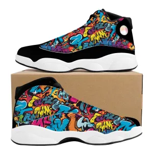 3D Abstract Graffiti Street Art High-Performance Basketball Shoes