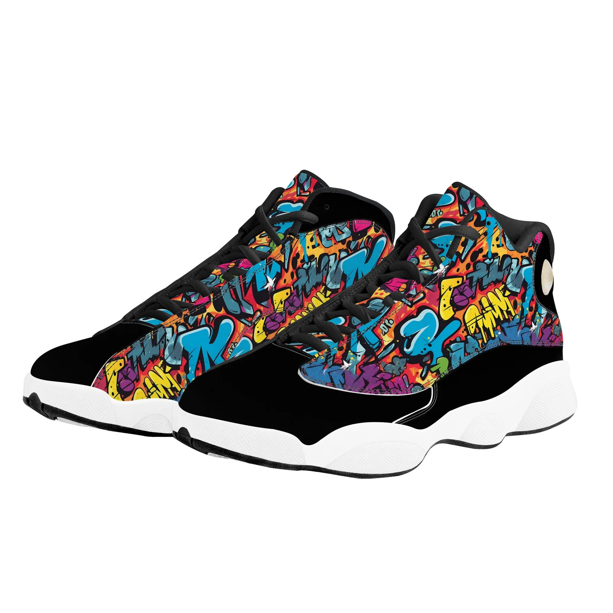 3D Abstract Graffiti Street Art High-Performance Basketball Shoes