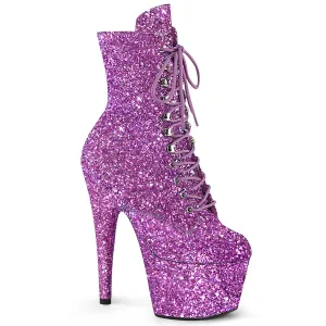 ADORE-1020GWR Pleaser Lavender Glitter Pole Dancing Ankle Boots