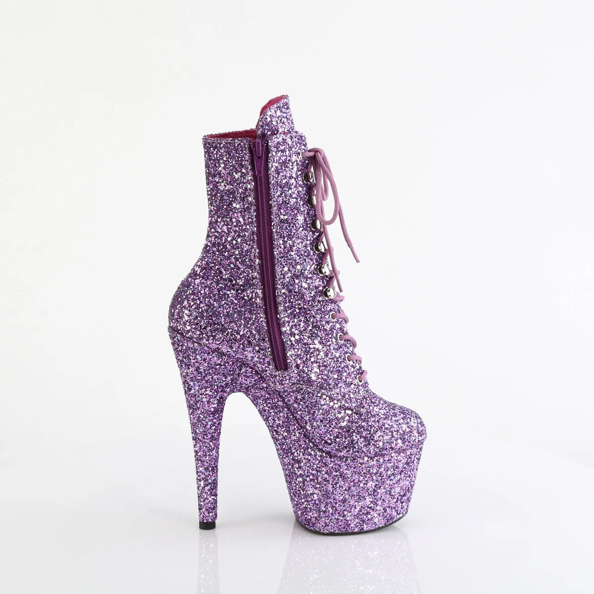 ADORE-1020GWR Pleaser Lavender Glitter Pole Dancing Ankle Boots