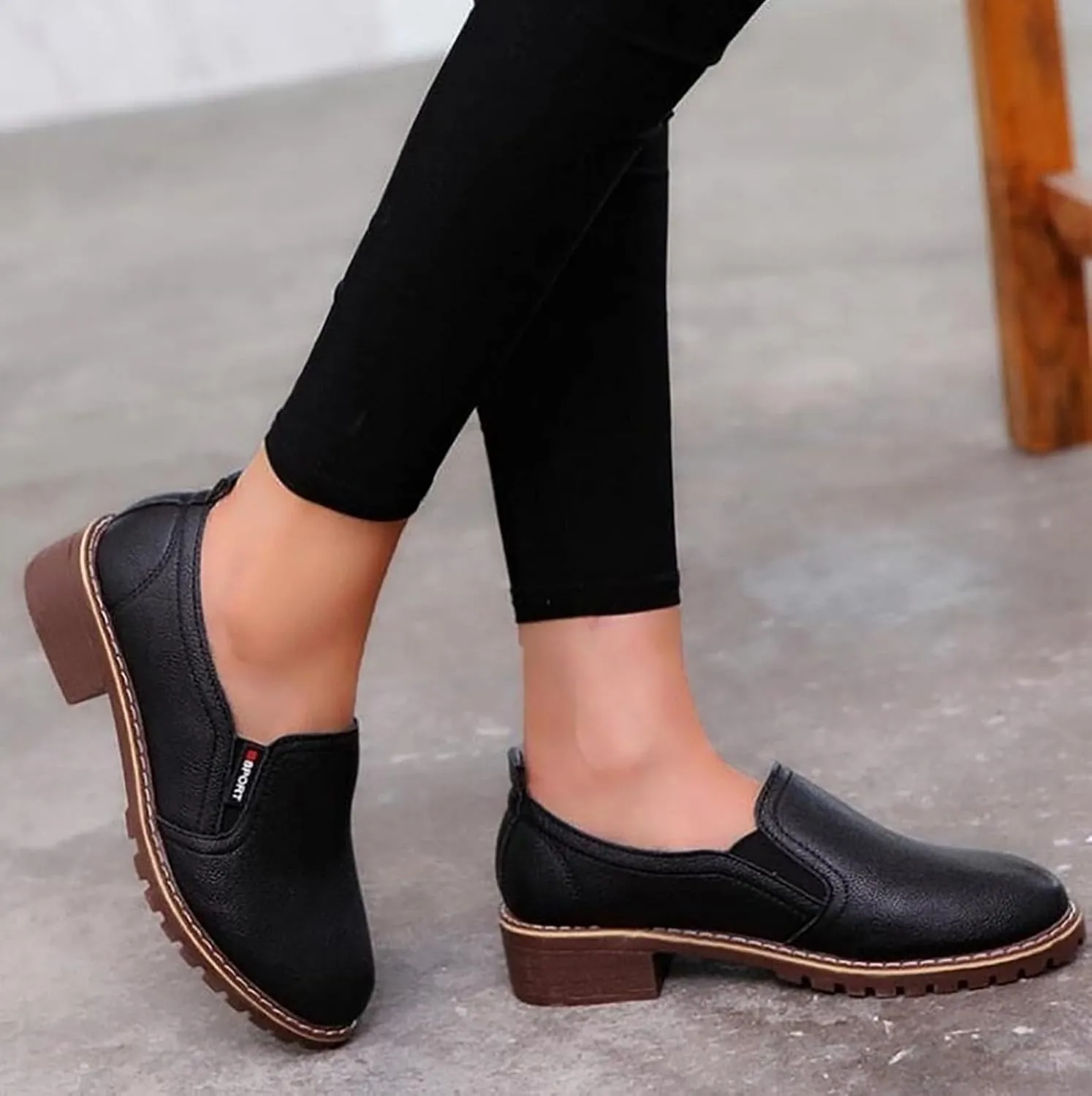Ankle Boots for Women Platform Boots Low Chunky Stacked Heel Comfortable Round Toe booties with Side Zipper Shoes