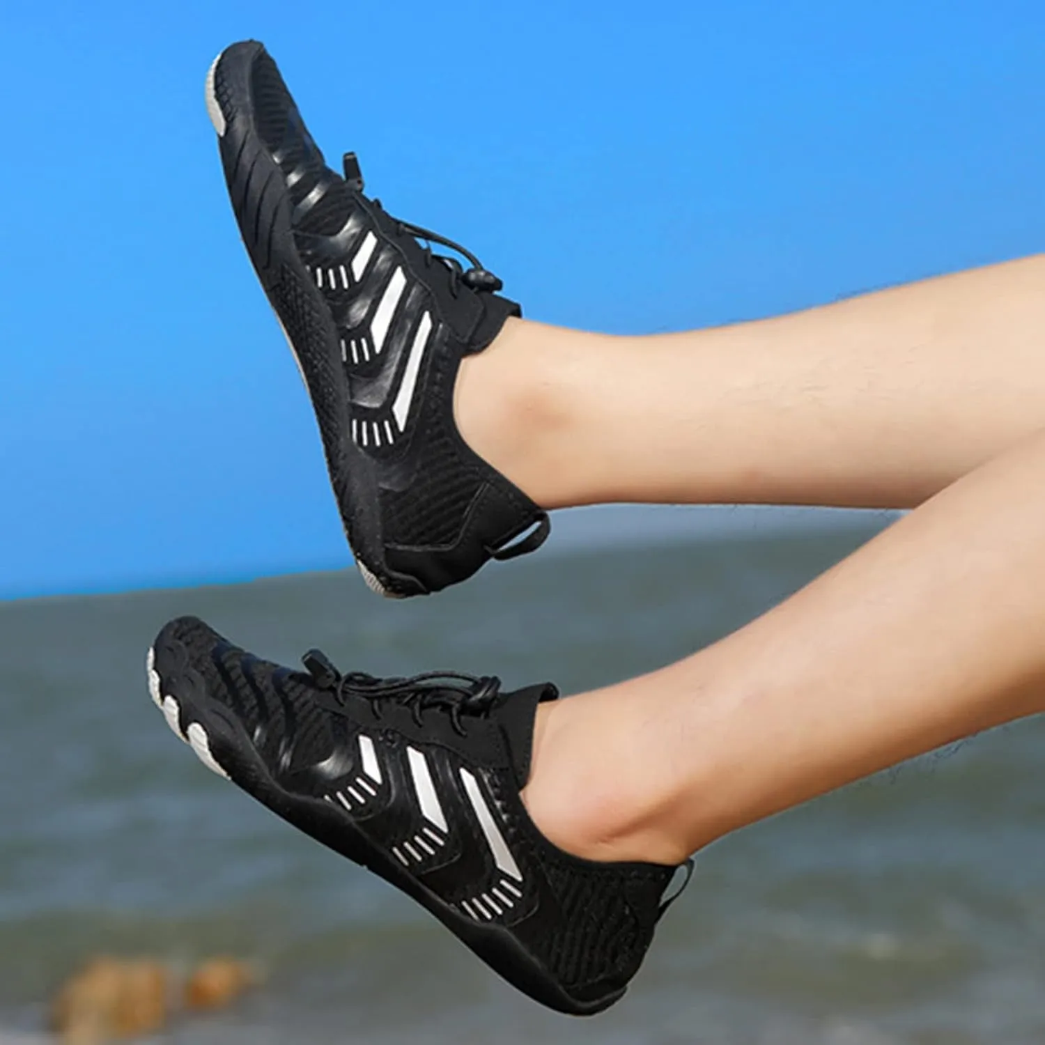 Barefoot Shoes Men,Quick-Dry Breathable Aqua Sport Beach Swim Shoes Women,Comfy Lightweight Slip Resistant Pool Surf Water Shoes,Unisex,with Draining Hole