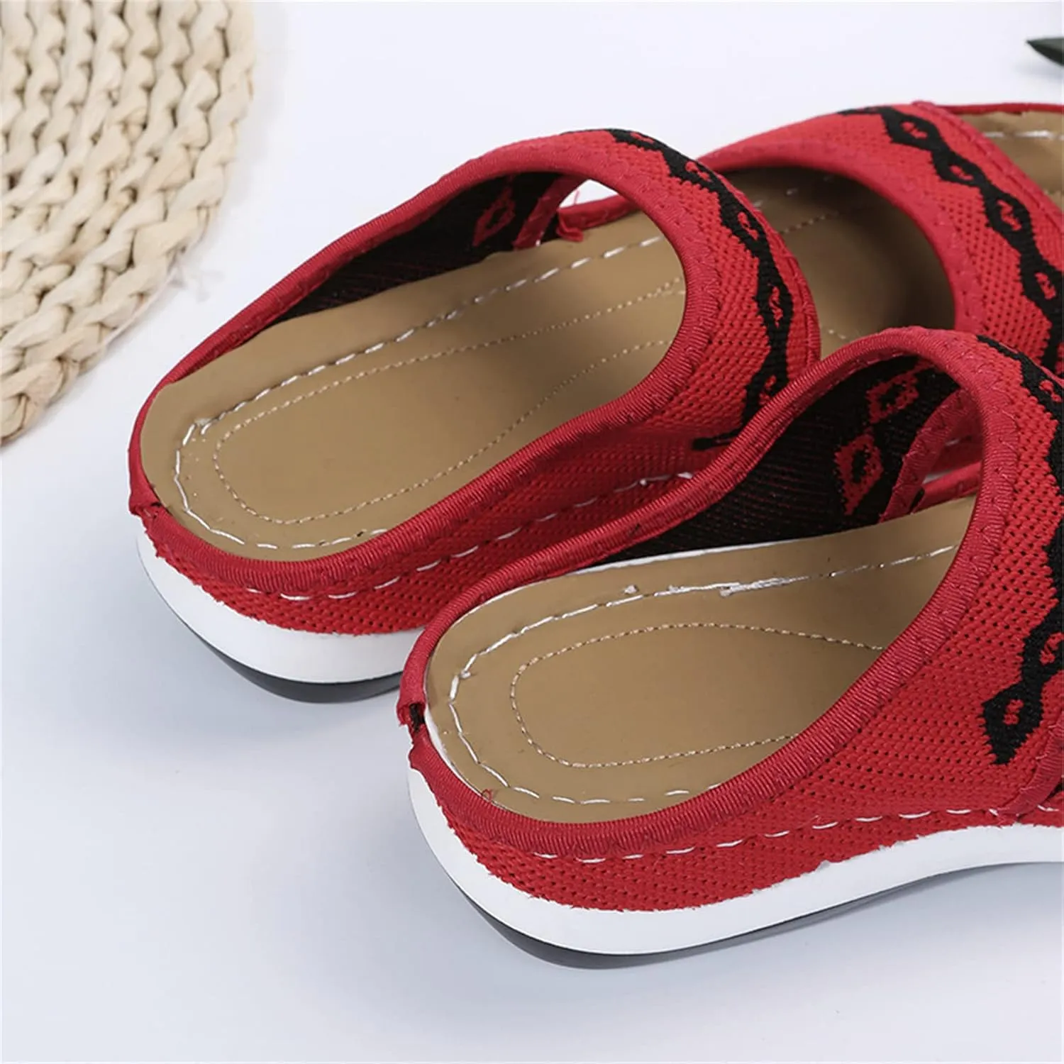 BBPM Orthopedic Sandals Women Sandals Anti-Slip Summer Casual Orthopedic Open Toe Flats Beach Orthopedic Sandals Women Plantar Fasciitis Arch Support Back,Black,EU38/US7