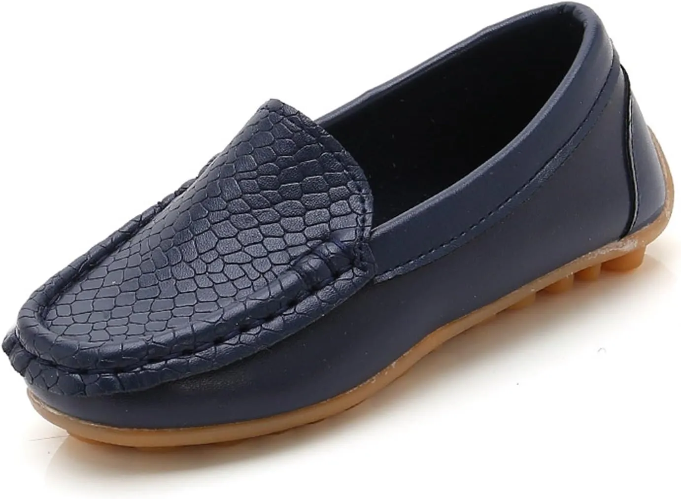 Boys Girls Leather Loafers Slip-On Texture Flat?? Boat Dress Soft Sole ??occasins School Toddler Girls Shoes Size 9