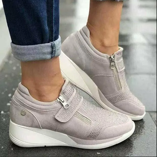 Casual Wedges Zipper Sneakers