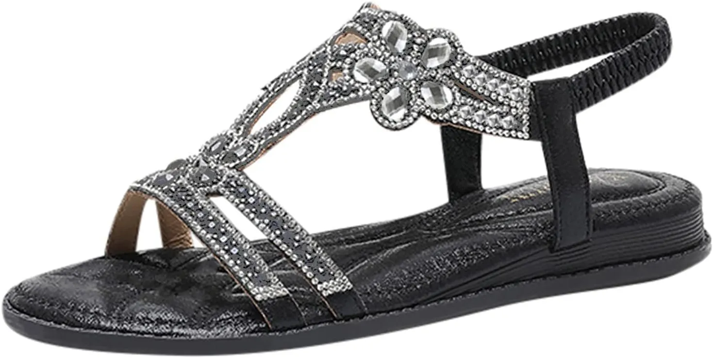 Cathalem Sandals for Women Dressy Summer Flat Sandals Women Fashion Open Toe Flat Sandals Ankle Strap Comfortable Walking Sandals