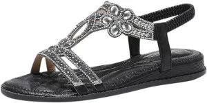 Cathalem Sandals for Women Dressy Summer Flat Sandals Women Fashion Open Toe Flat Sandals Ankle Strap Comfortable Walking Sandals