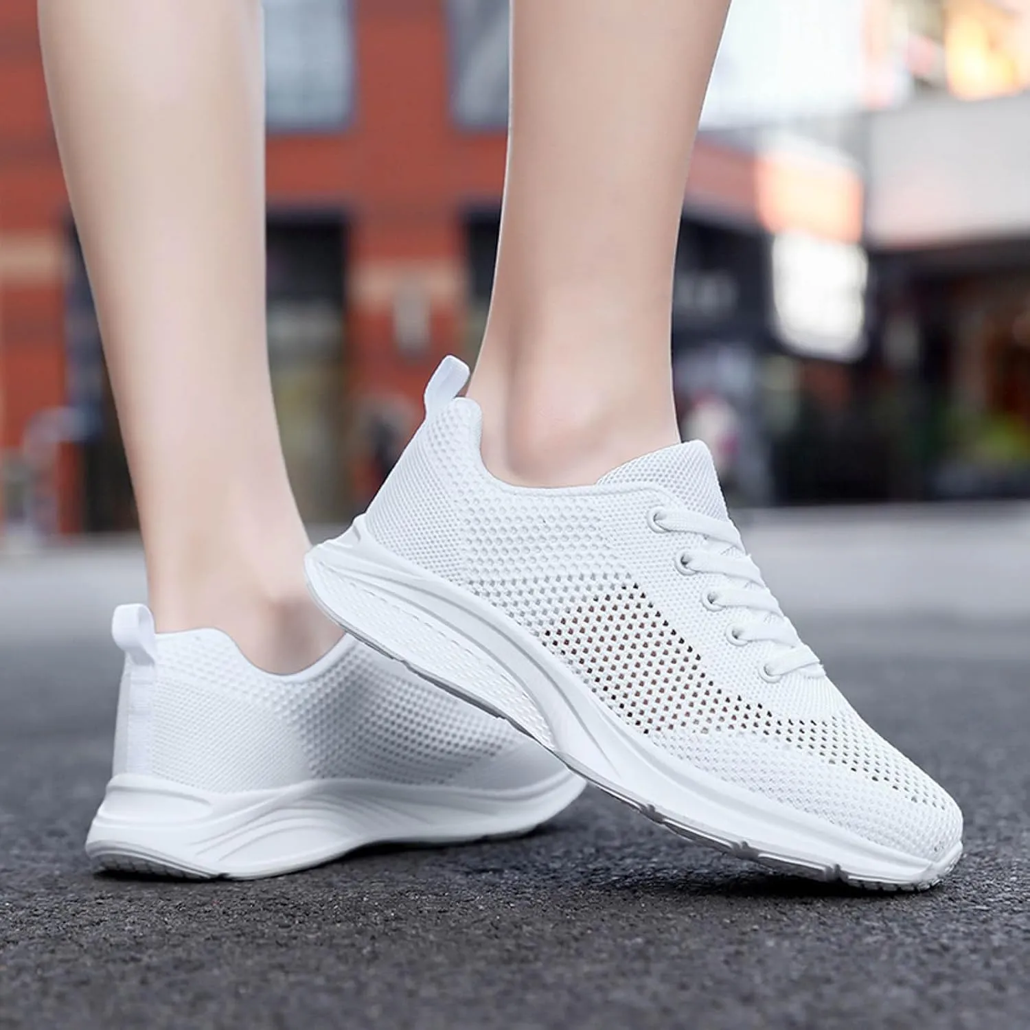 Cathalem Sneakers for Women Mesh Breathable and Comfortable Non Slip Lace Up Shoes Espadrilles Workout Gym Outdoor Shoes