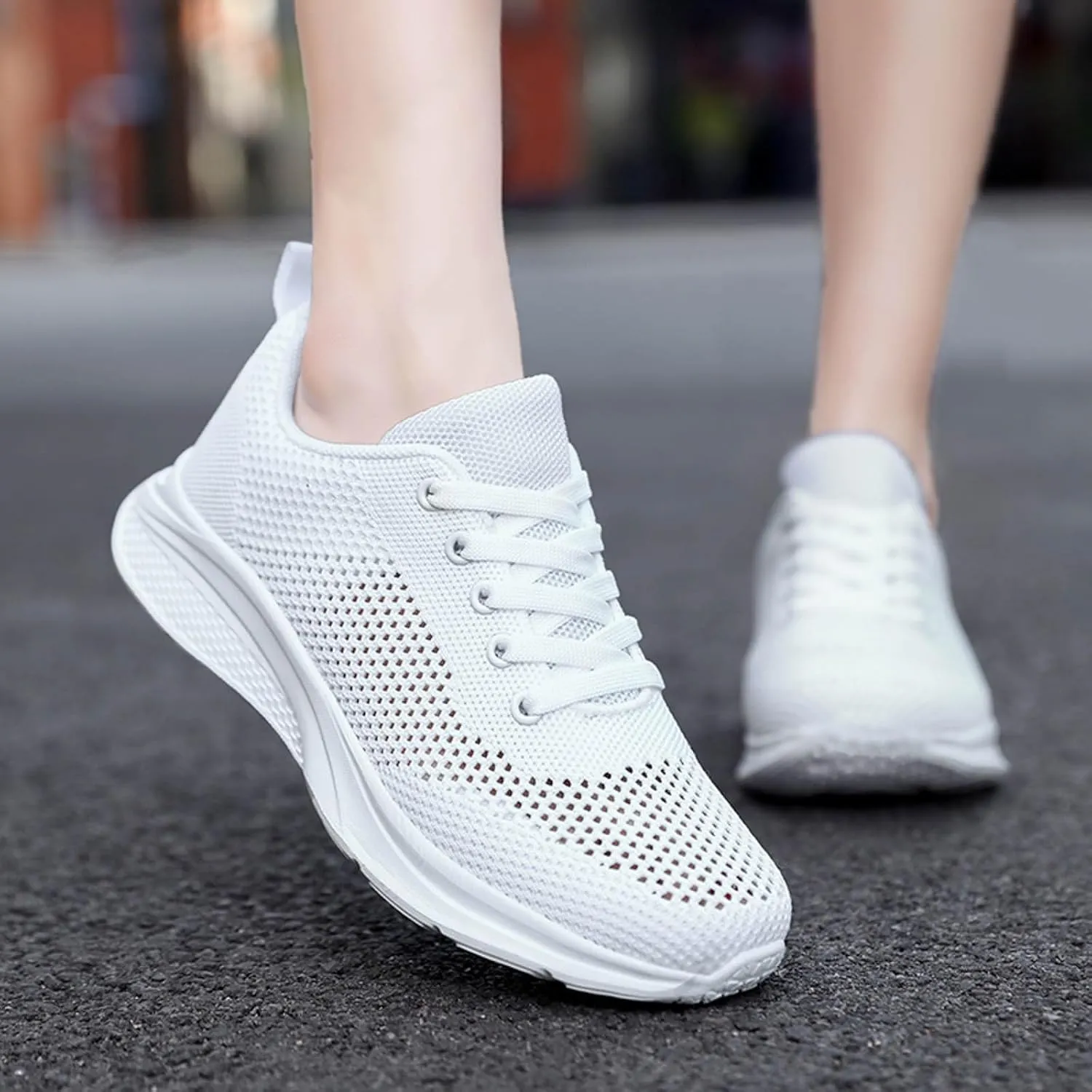 Cathalem Sneakers for Women Mesh Breathable and Comfortable Non Slip Lace Up Shoes Espadrilles Workout Gym Outdoor Shoes