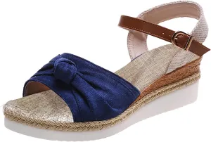 Cathalem Summer Sandals for Women 2024 Espadrilles for Women Open Toe Ankle Strap Wedge Heels Sandals Comfortable Slip on Sandals