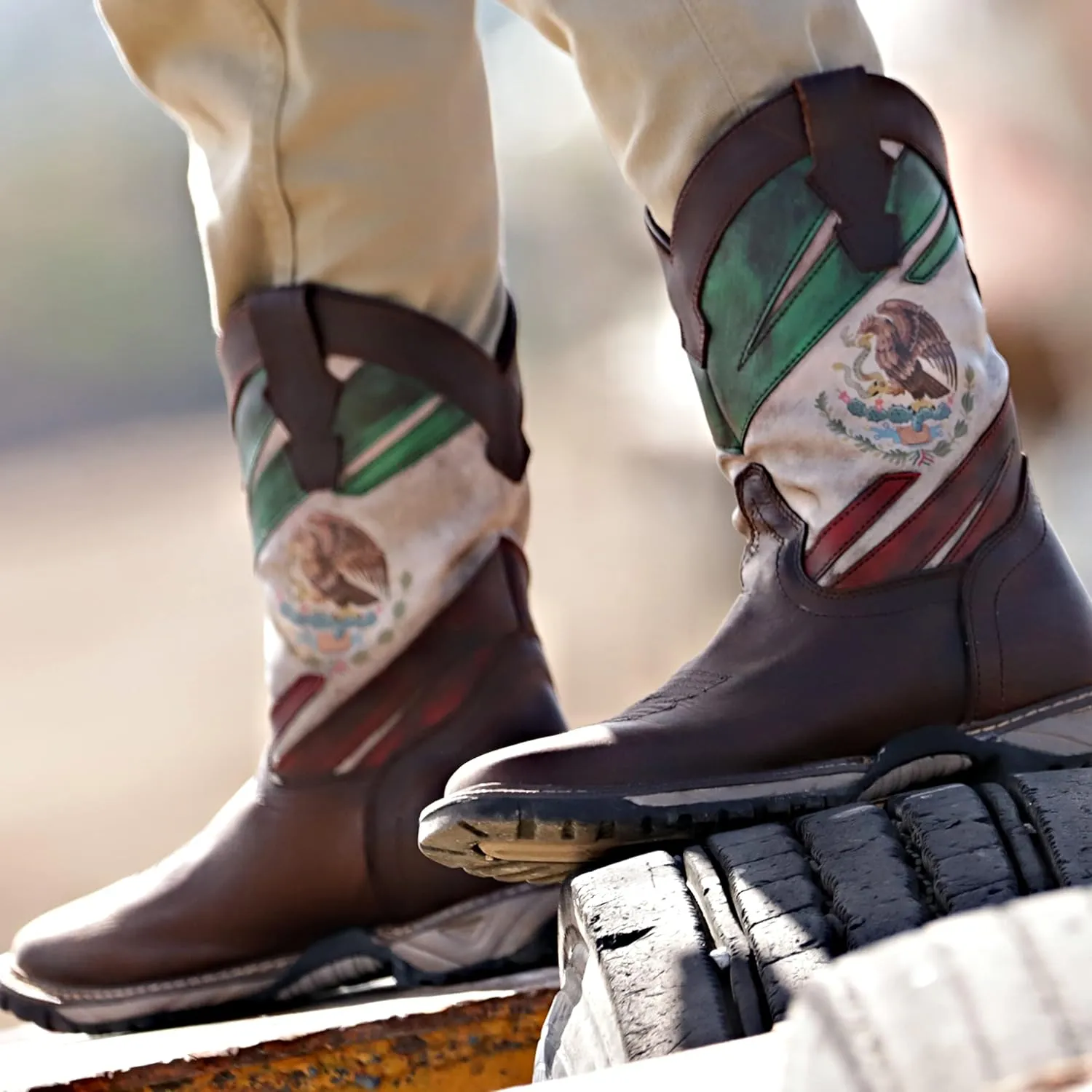 CEBU Men's Thunder Western Cowboy Boots - Square Toe