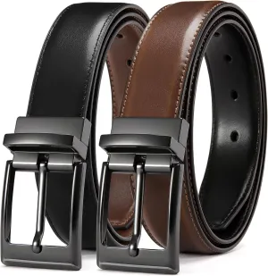CHAOREN Mens Belts Leather 1 Pack - 1.25" Reversible Belts for Men for Dress Pants - One Belt, Two Colors