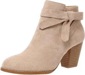 Chunky Heels Dressy for Women Women Ankle Booties Fashion Boots For Women Pointed Toe Chunky Heel Boots Pull On Boot