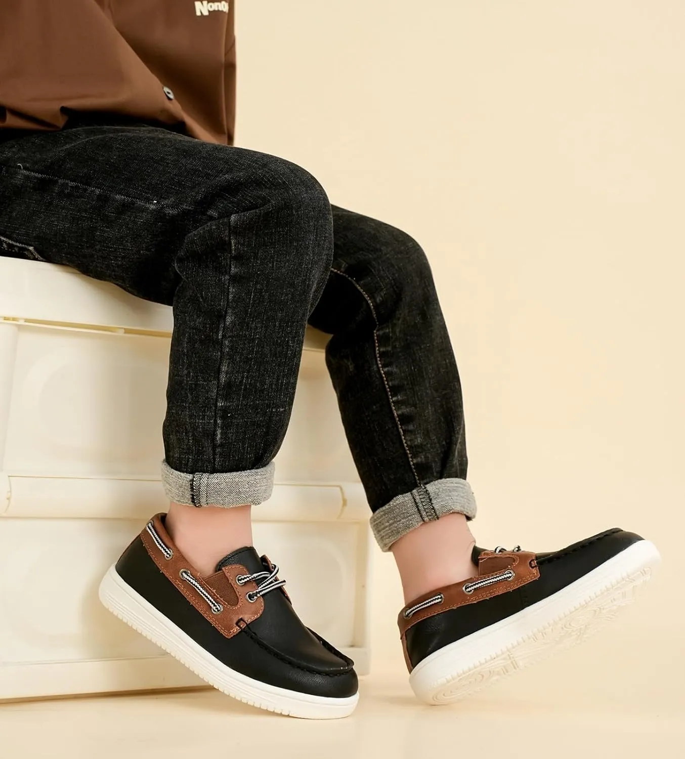 DADAWEN Boys Girls Dress Shoes Boat Shoe Slip on Loafers Casual School Shoes (Toddler/Little Kid/Big Kid)