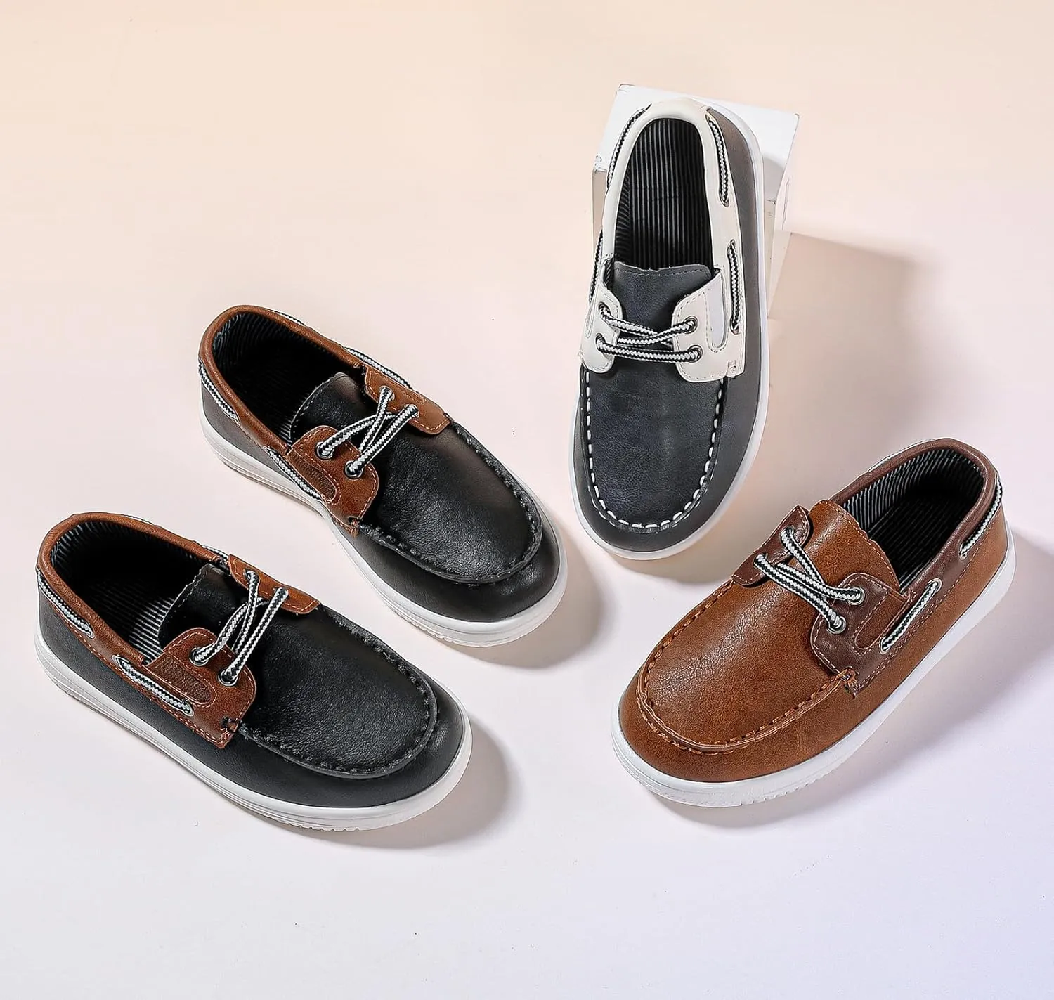 DADAWEN Boys Girls Dress Shoes Boat Shoe Slip on Loafers Casual School Shoes (Toddler/Little Kid/Big Kid)