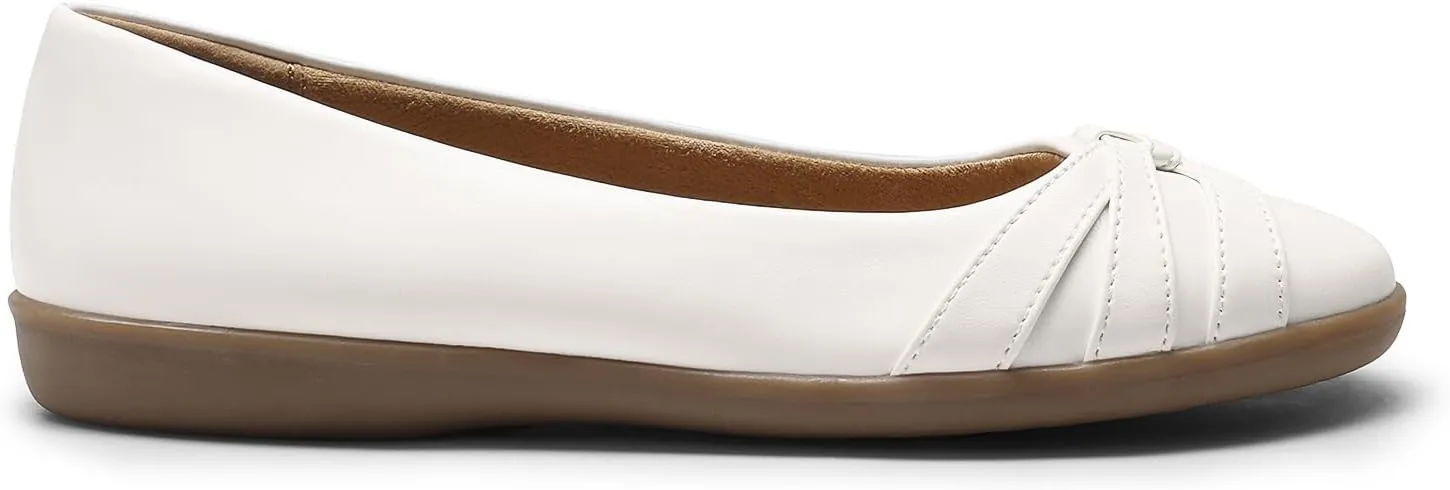 DREAM PAIRS Women??s Ballet Flats, Comfortable Round Toe Slip on Dressy Work Office Shoes with Arch Support