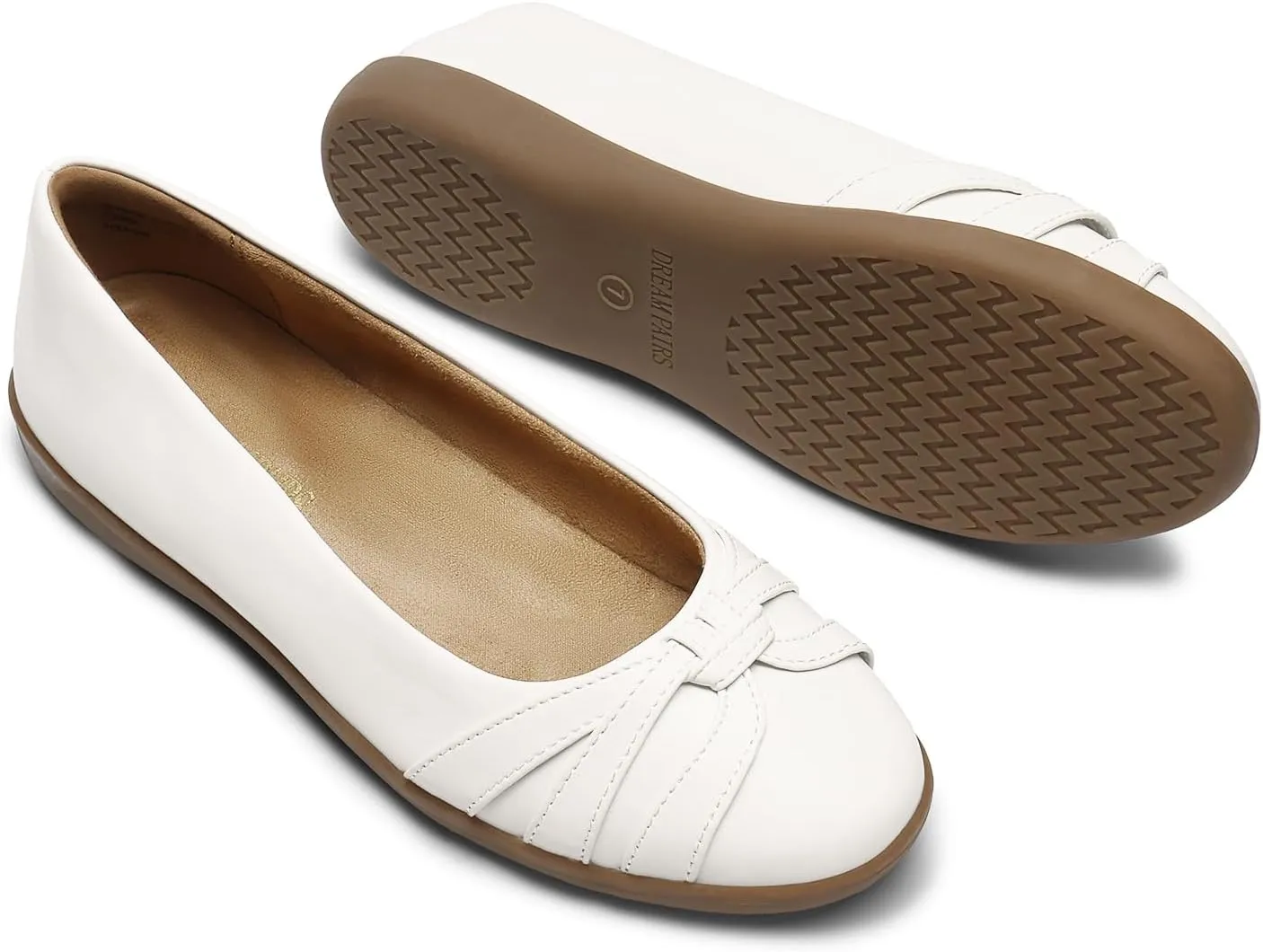 DREAM PAIRS Women??s Ballet Flats, Comfortable Round Toe Slip on Dressy Work Office Shoes with Arch Support
