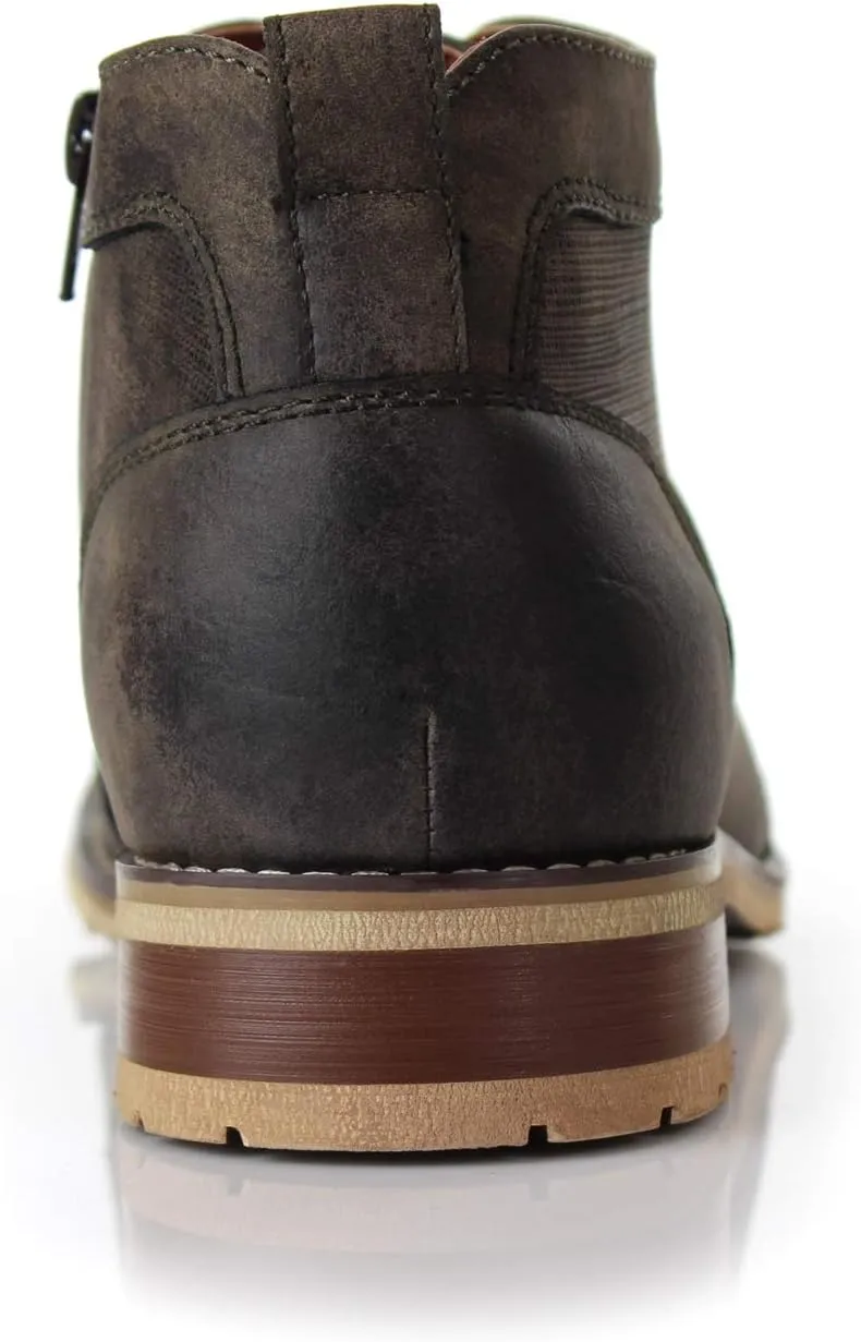 Ferro Aldo Blaine MFA806035 Mens Casual Brogue Mid-Top Lace-Up and Zipper Boots??