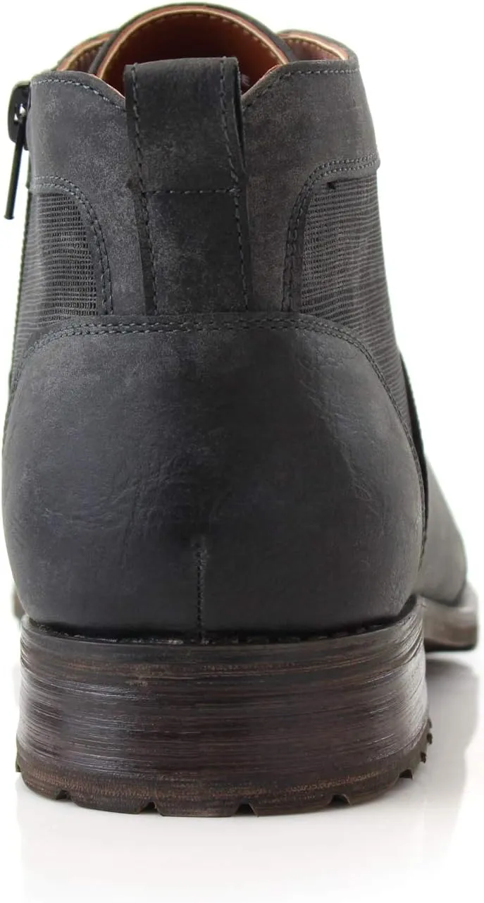 Ferro Aldo Blaine MFA806035 Mens Casual Brogue Mid-Top Lace-Up and Zipper Boots??
