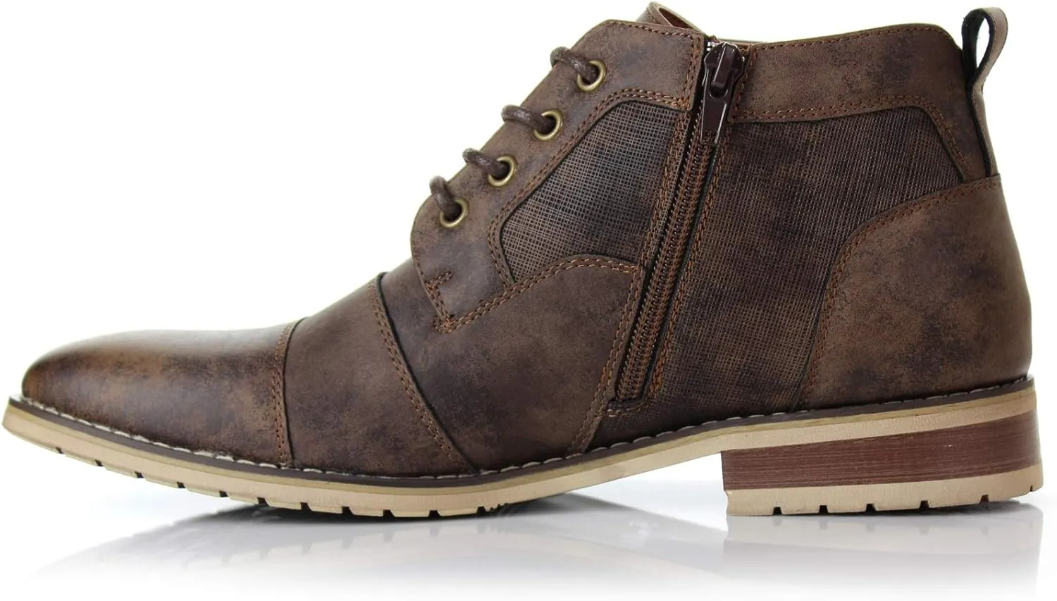 Ferro Aldo Blaine MFA806035 Mens Casual Brogue Mid-Top Lace-Up and Zipper Boots??