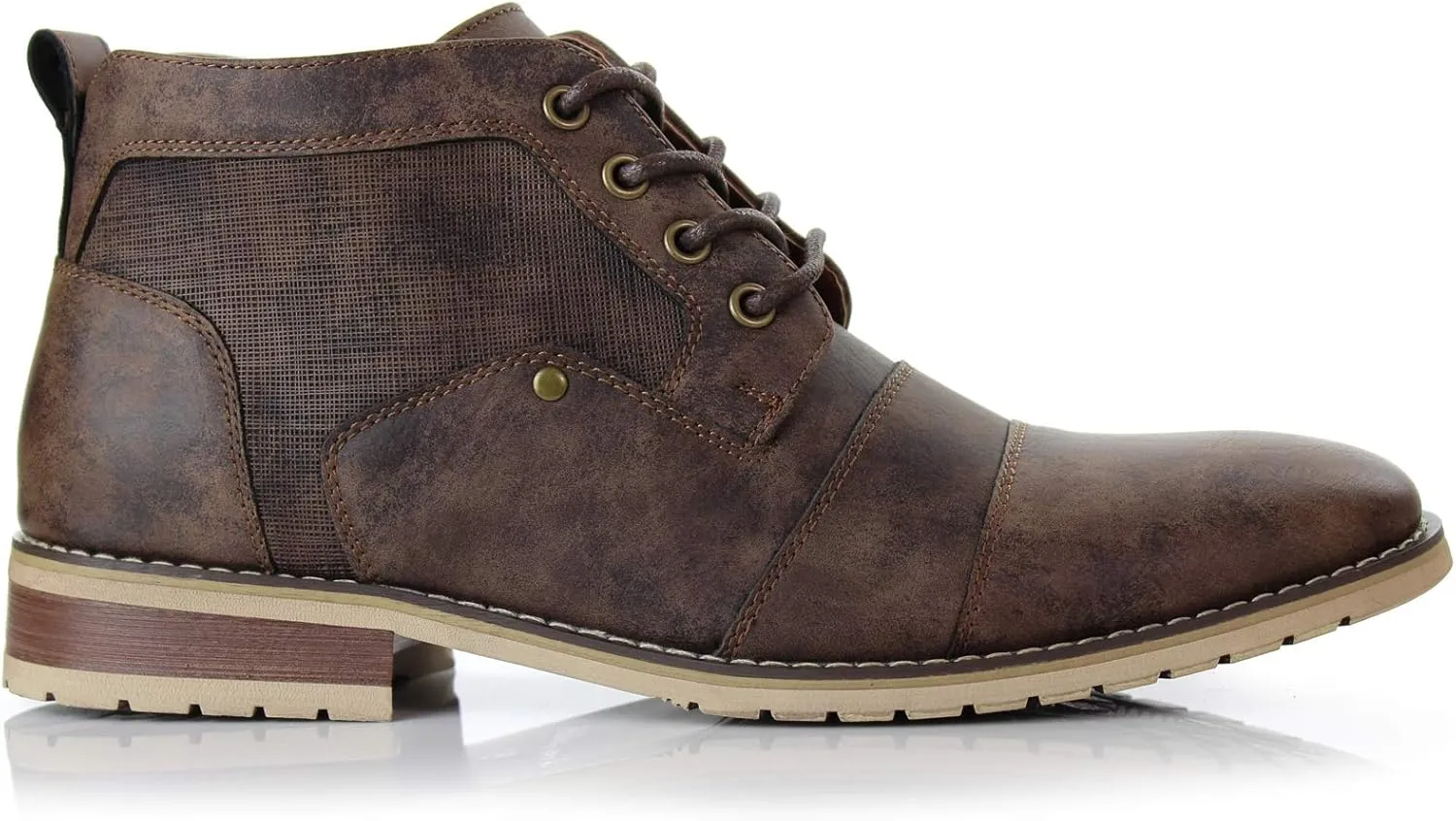 Ferro Aldo Blaine MFA806035 Mens Casual Brogue Mid-Top Lace-Up and Zipper Boots??