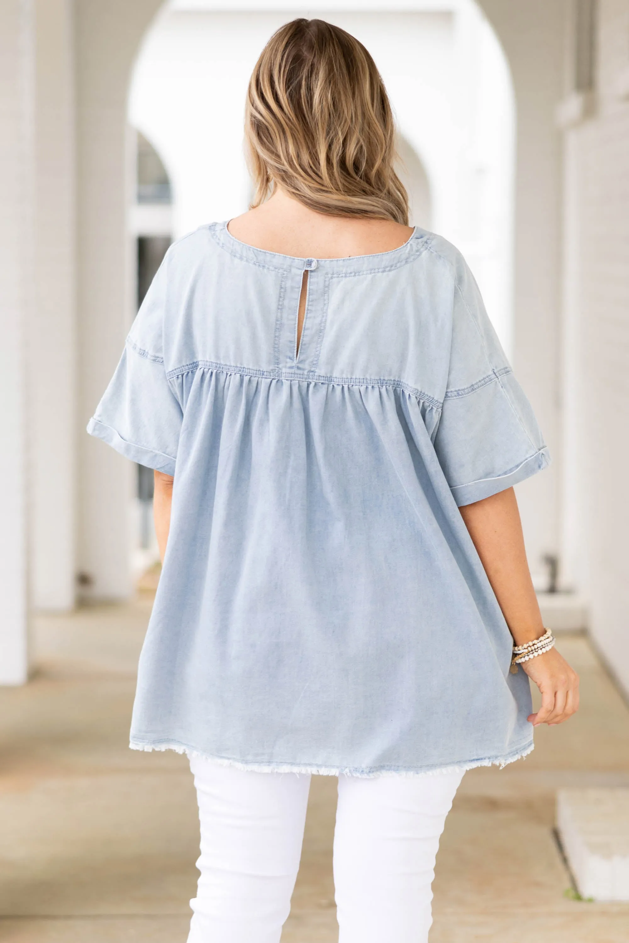 Find Your Center Top, Denim