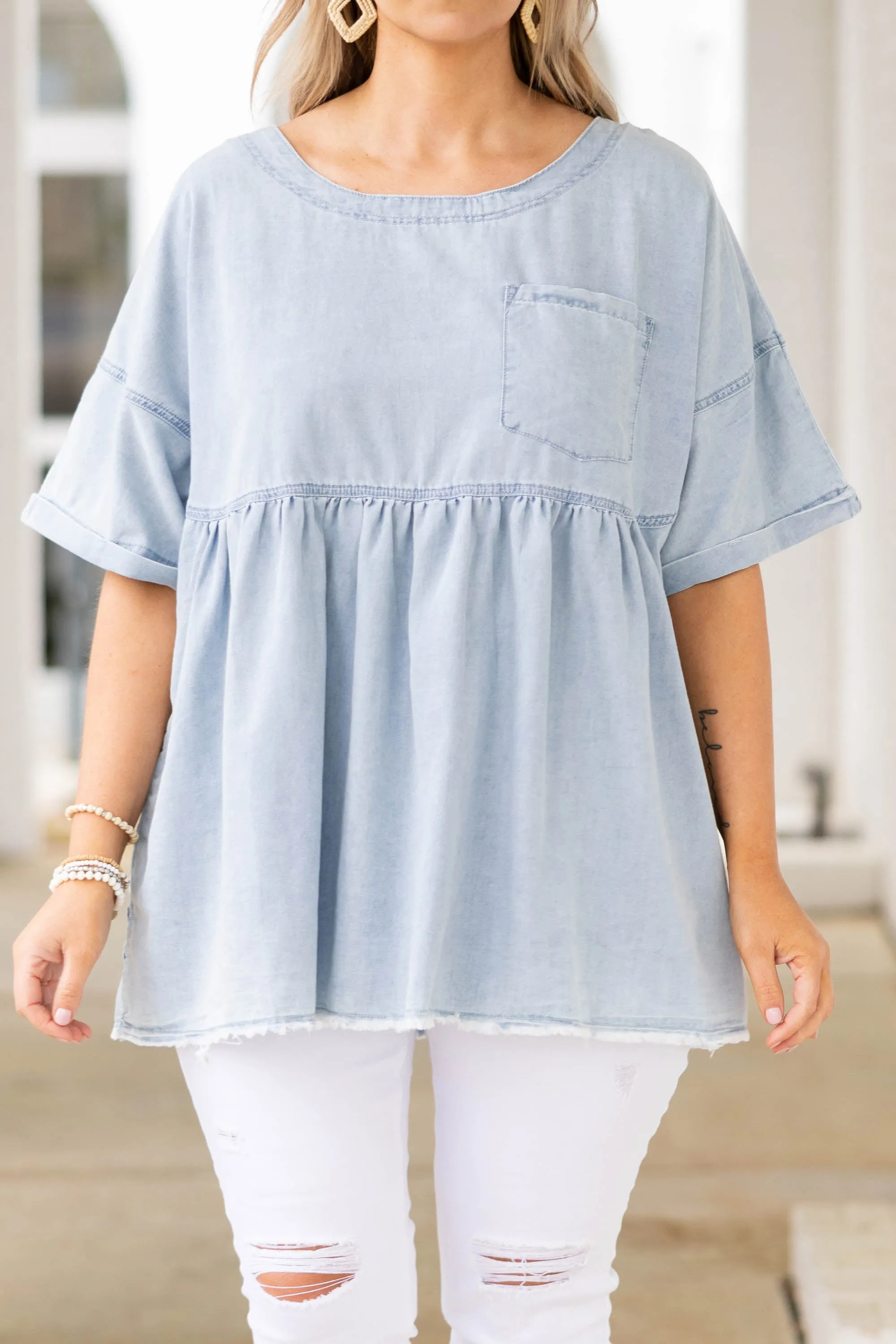 Find Your Center Top, Denim