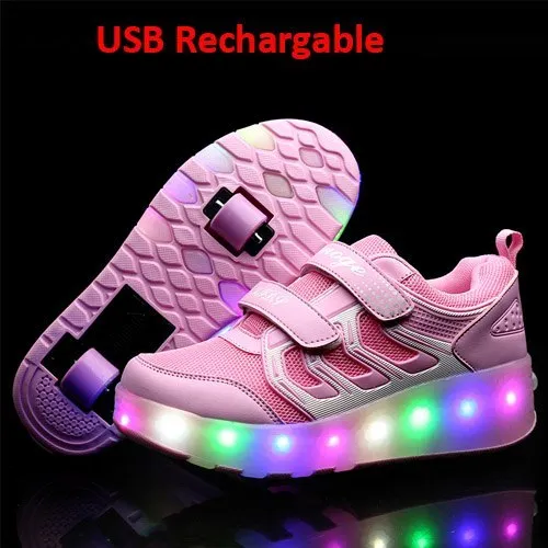 Flashing roller skates