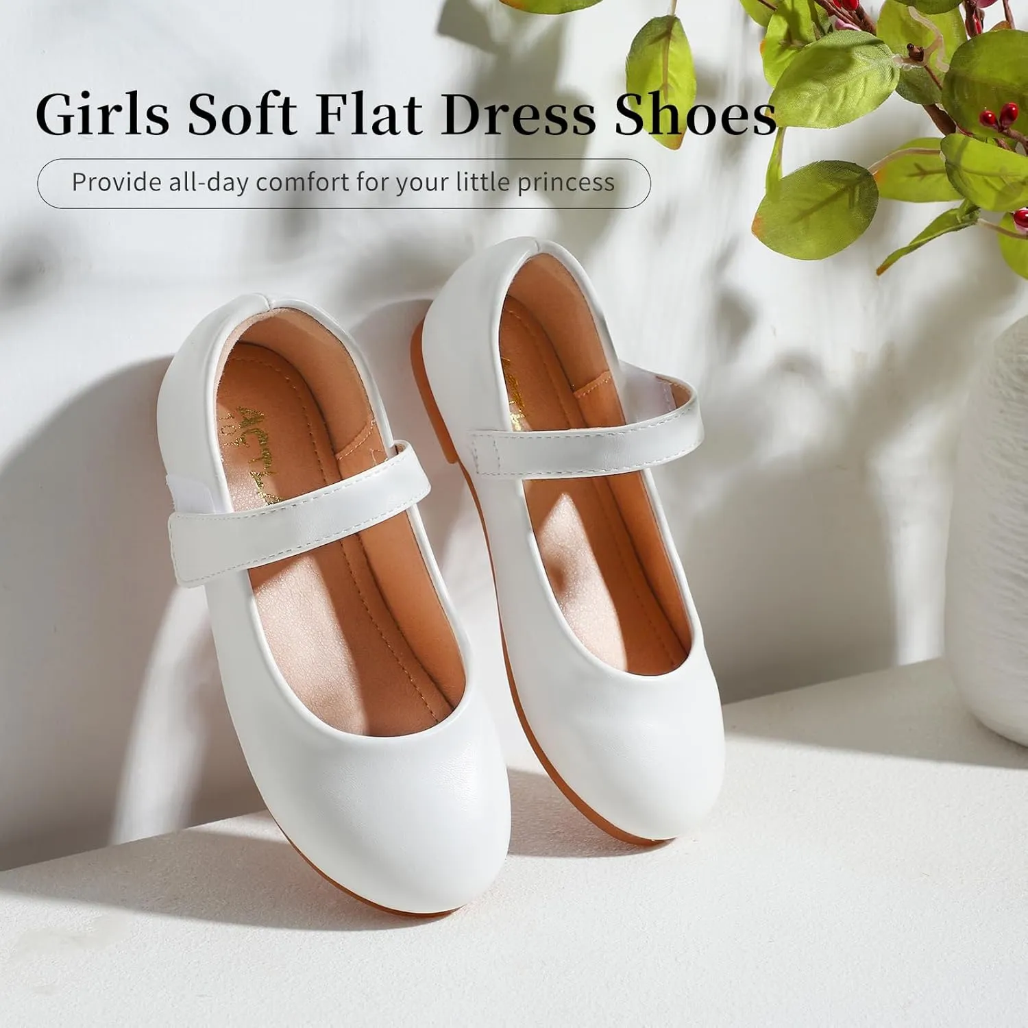 Girls Mary Jane Dress Shoes Toddler Flower Girls Casual Slip on Ballet Flats School Wedding Party Church Shoes