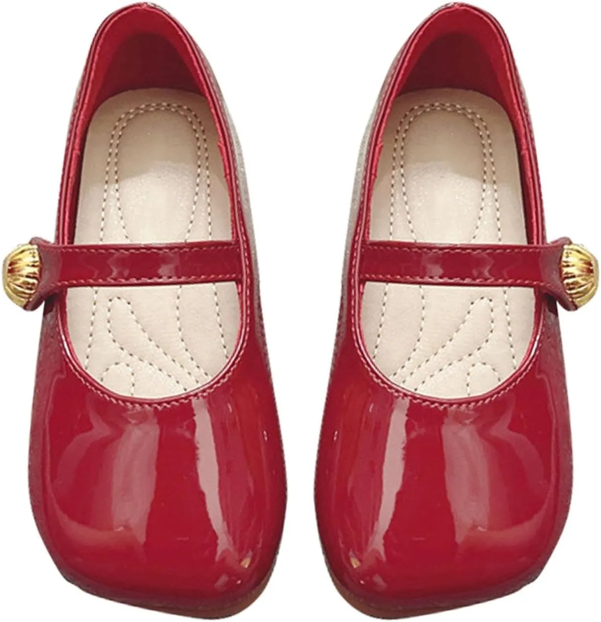 Girls Wide Toe Dress Shoes Ballerina Flat Soft Sole Flat Bottom Solid Color Anti-Slip Breathable Dance Shoes