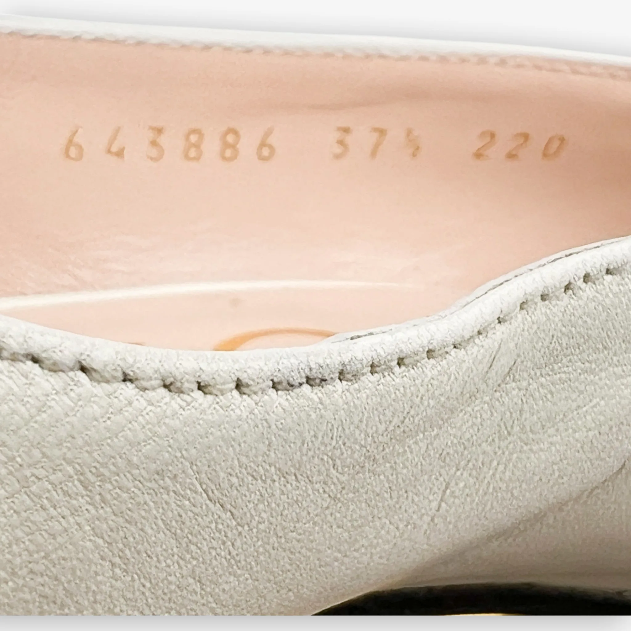 Gucci Off White Leather Horsebit Mid Heel Pumps Shoes EU37.5 ~ AU7