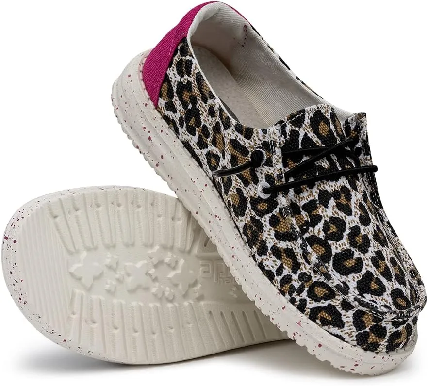 Hey Dude Wendy Americana Splatter Light Denim Women??s Shoes, Women??s Slip-on Loafers, Comfortable & Light-Weight