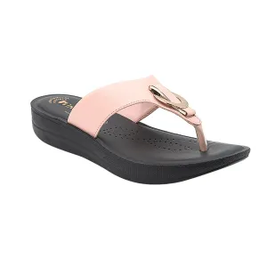 Inblu Women Nude Pink Thong Style Sandal with Embelished Upper (CR08_N.PINK)