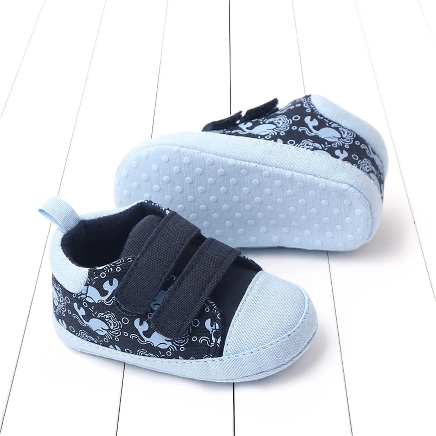 Infant Toddler Canvas Prewalker Lightweight Flat Bottom Walking Shoes Boys Girls Double Strap Sports Sneakers