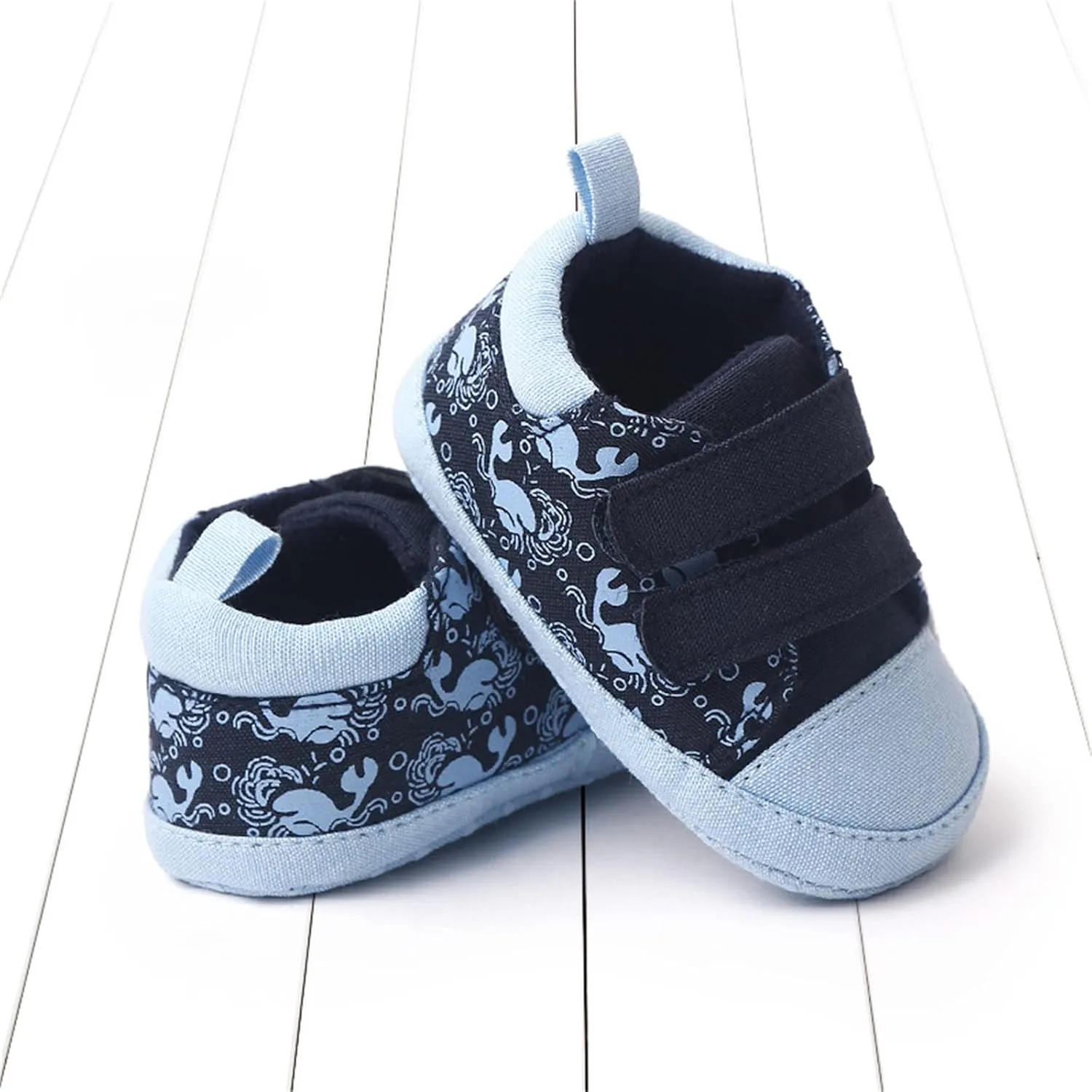 Infant Toddler Canvas Prewalker Lightweight Flat Bottom Walking Shoes Boys Girls Double Strap Sports Sneakers