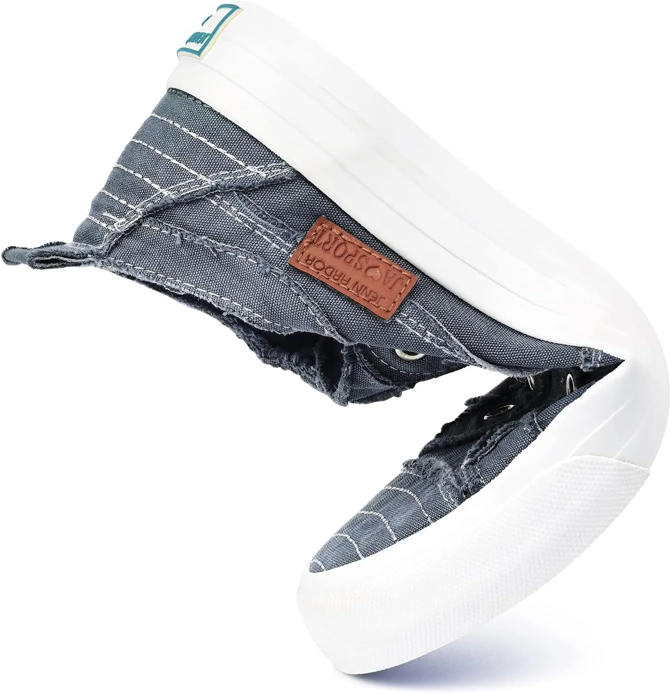 JENN ARDOR Womens Slip On Fashion Sneakers No Laces Comfortable Casual Low Canvas Sneakers Flats Walking Shoes