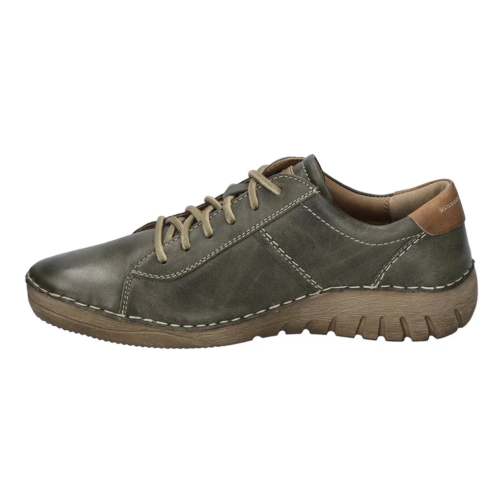 Josef Seibel Felicia 02 Ladies Lace Up Shoe Olive Combi
