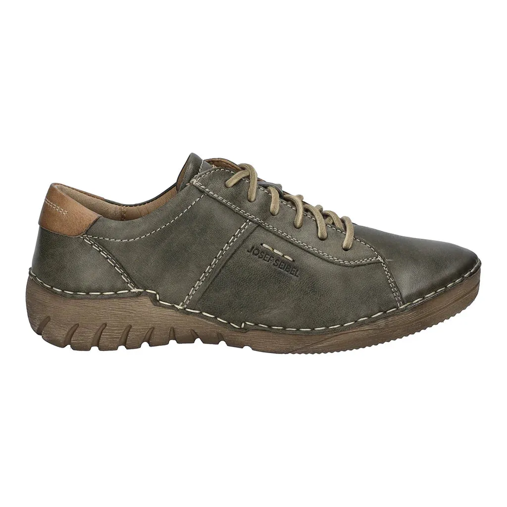 Josef Seibel Felicia 02 Ladies Lace Up Shoe Olive Combi
