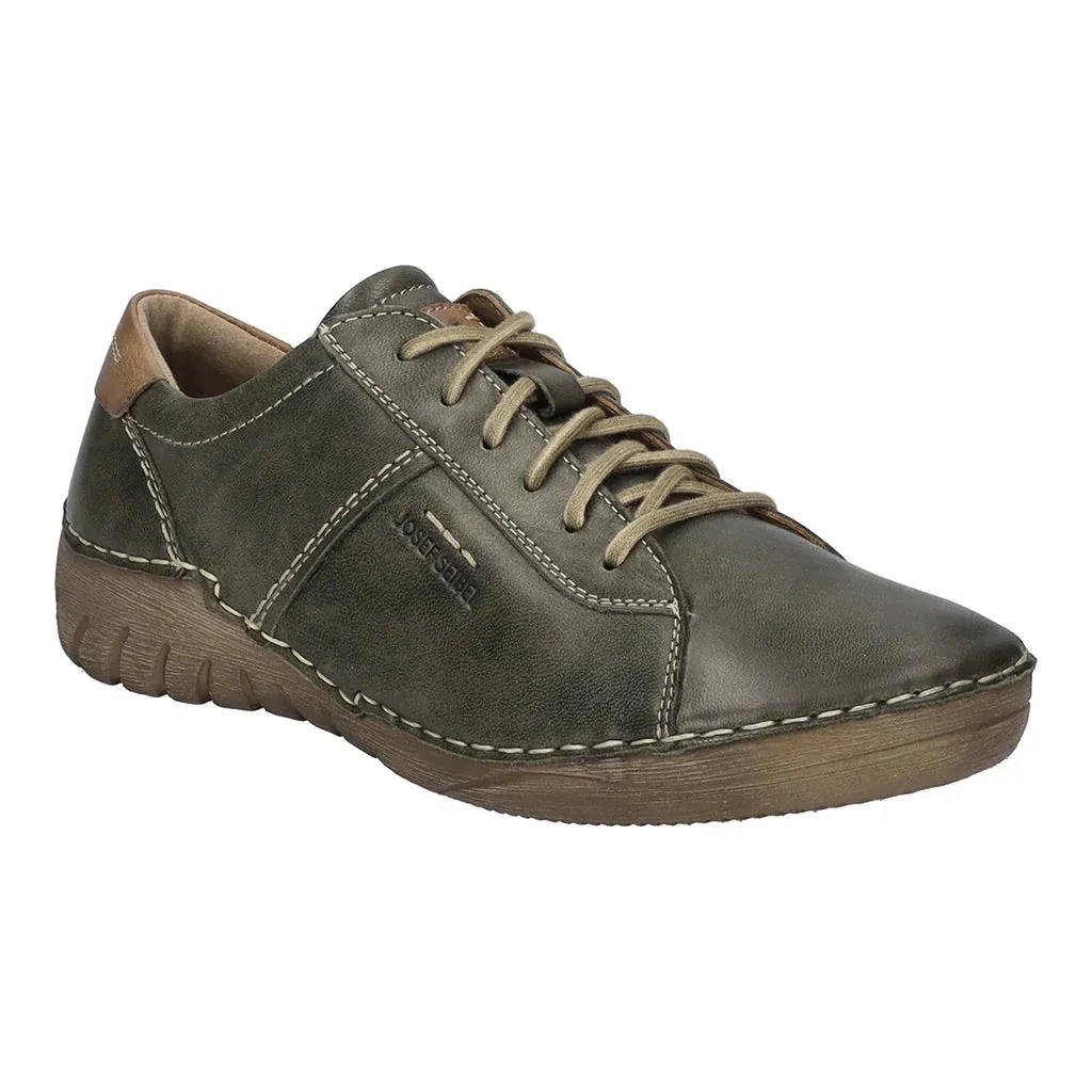 Josef Seibel Felicia 02 Ladies Lace Up Shoe Olive Combi