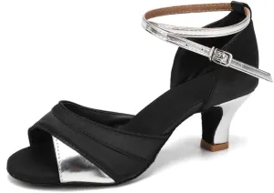 JUODVMP Shiny Leather Latin Shoes Ballroom Dance Shoes Women Dance Heels Salsa Shoes,Model WH803
