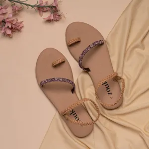 Kashmir Jhallar Tan Braided Sandal