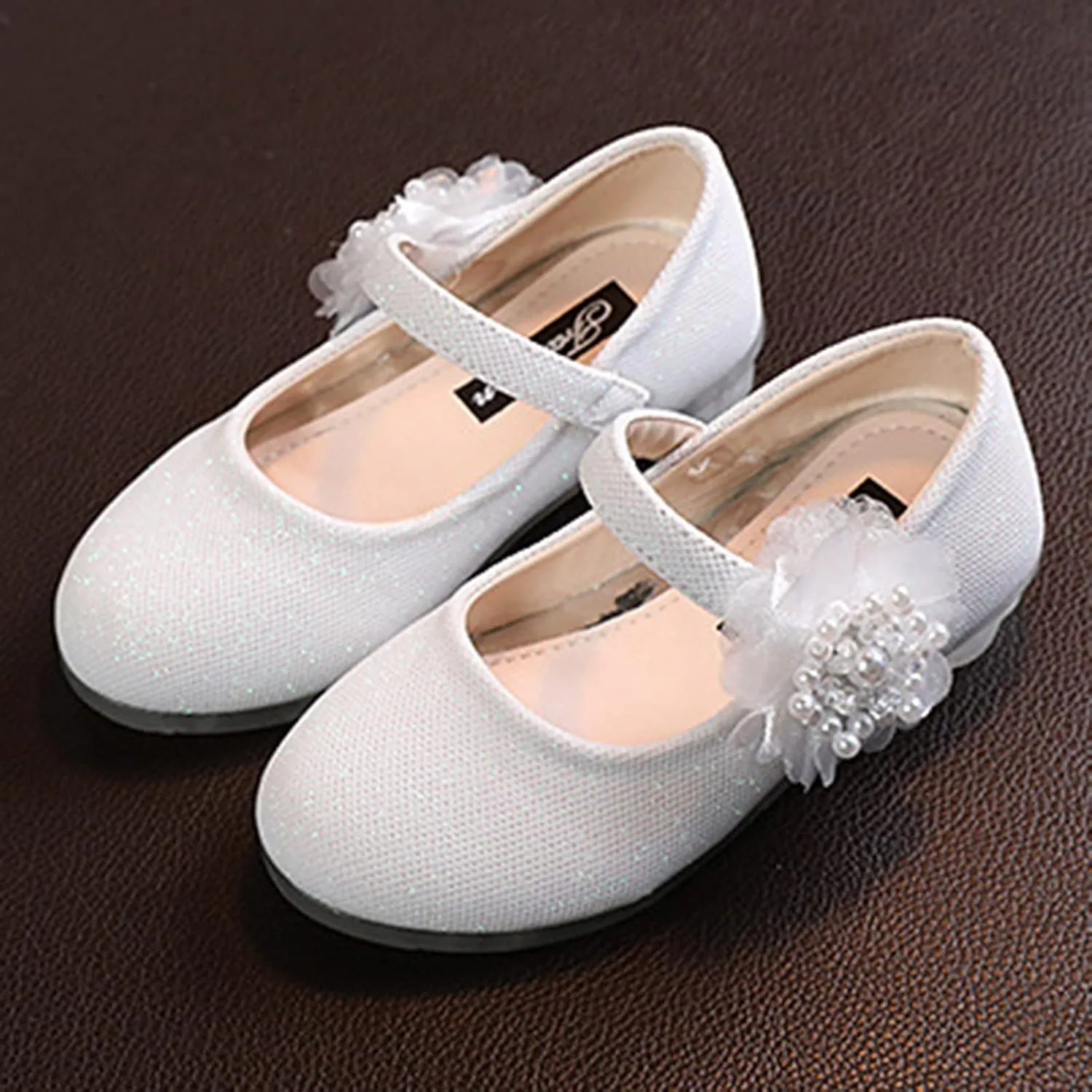 Kids Dress Shoes Girls Mary Jane Shoes Cute Flower Girls Princess Casual Dress Shoes Kids Slip On Ballet Flat