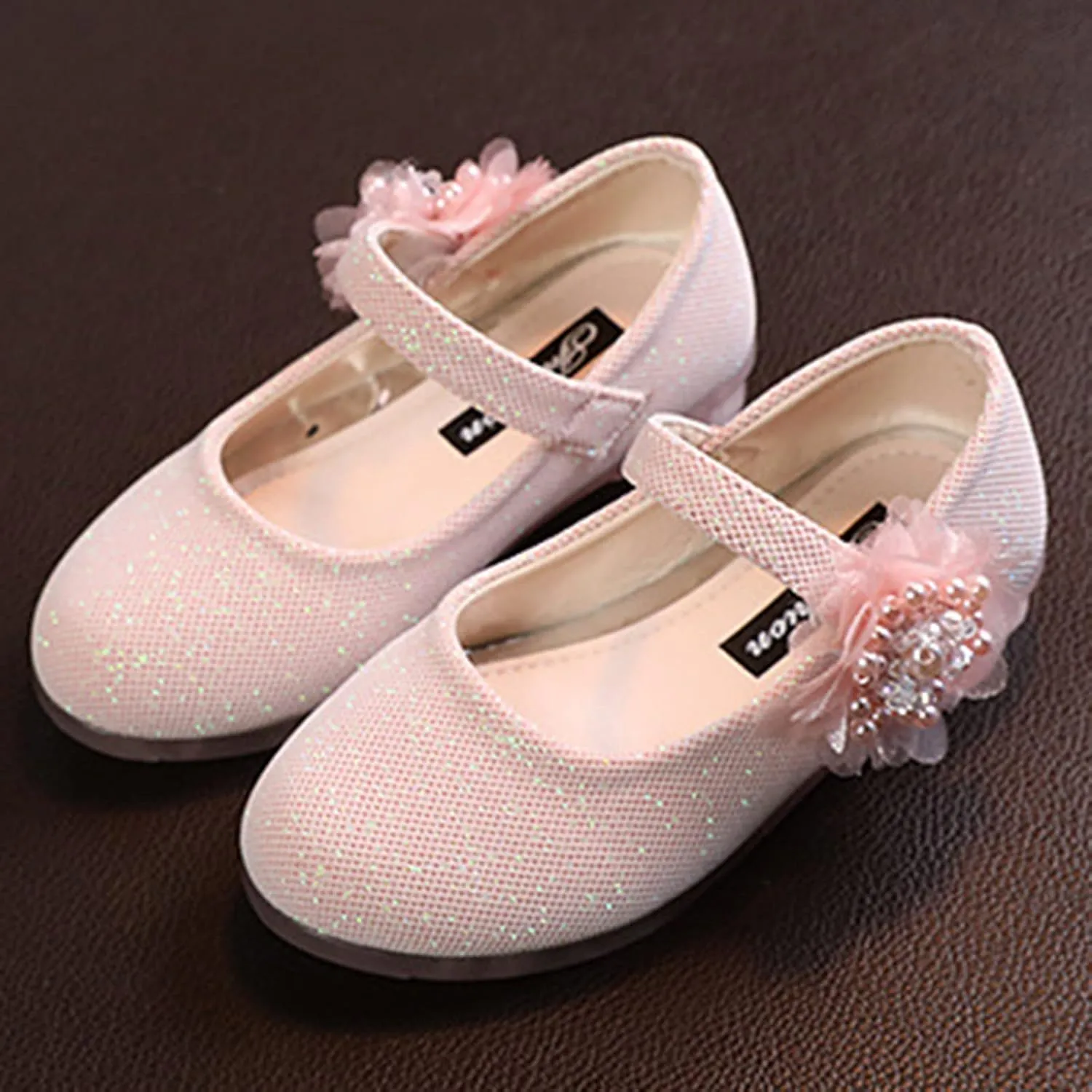 Kids Dress Shoes Girls Mary Jane Shoes Cute Flower Girls Princess Casual Dress Shoes Kids Slip On Ballet Flat