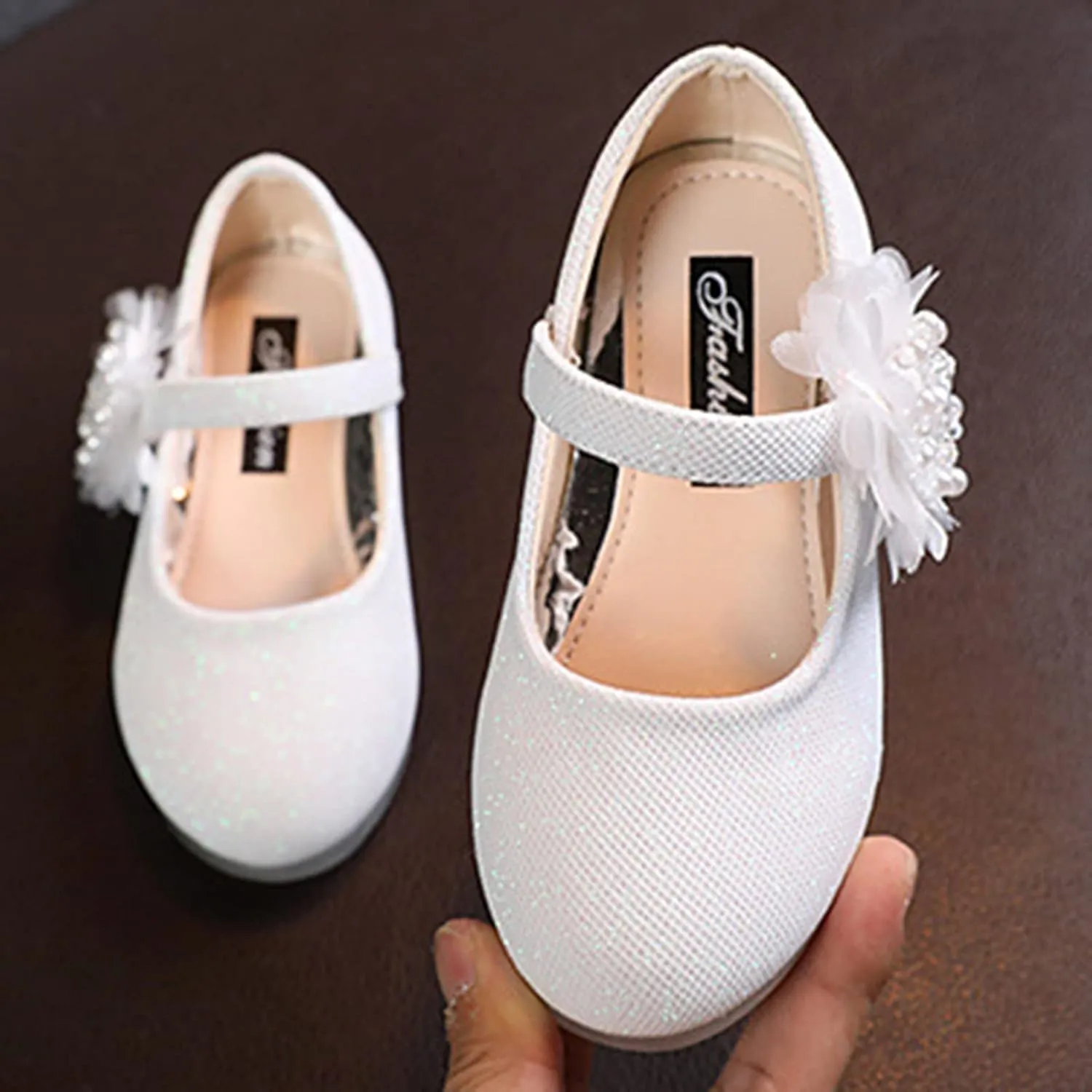 Kids Dress Shoes Girls Mary Jane Shoes Cute Flower Girls Princess Casual Dress Shoes Kids Slip On Ballet Flat