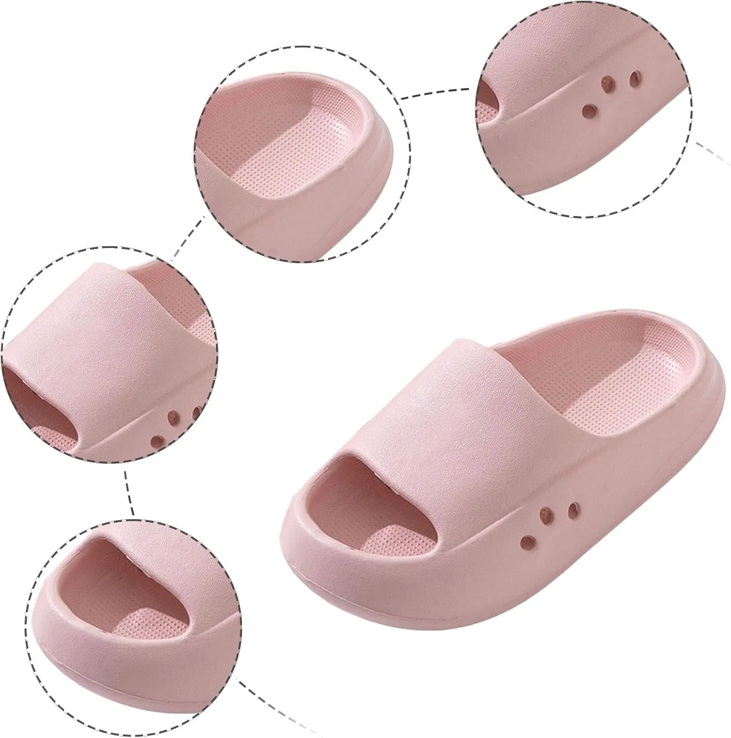 Kids Girls Cloud Slides Boys Slip On Sandals Comfort Thick Sole Slippers Summer Shower Shoes Non-Slip Pool Beach Water Shoes