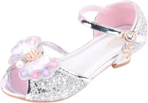 Kids Girls Glitter Butterfly Sandals Sequin hinestone Dress Shoes Little/Big Kids Princess Fashion Shiny Shoes