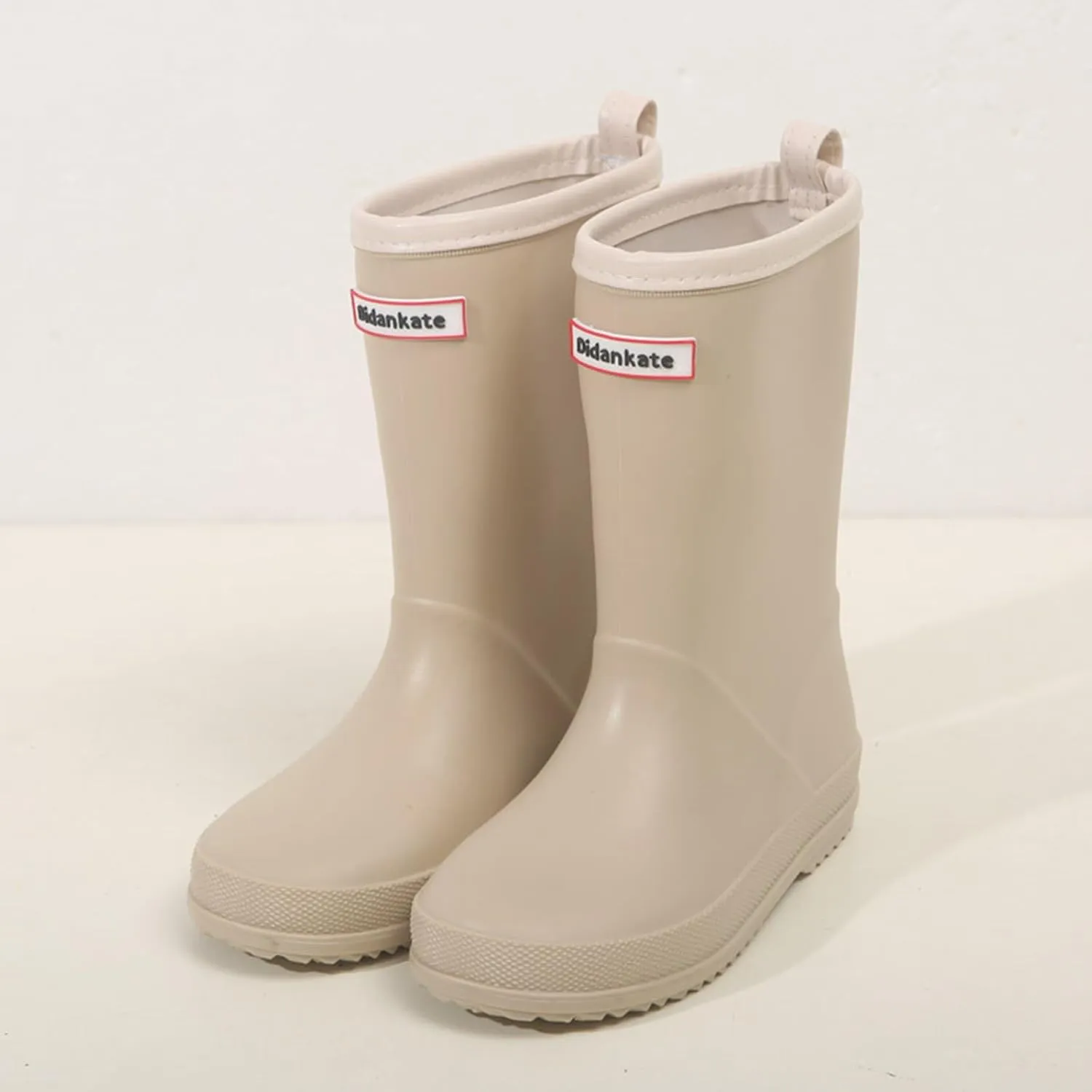 Kids Rain Boots Boys Girls Solid Color Simple Waterproof Anti-Slip Unisex Lightweight Mid-calf Boots Rainboot Shoes